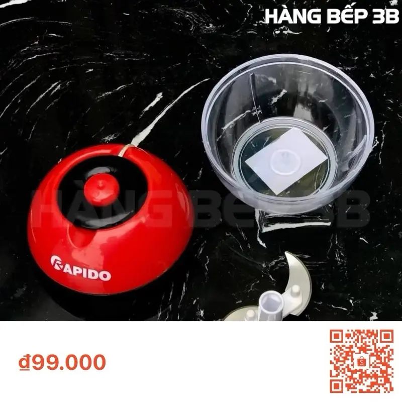 Máy xay tỏi ớt đa năng Rapido với 3 lưỡi dao sắc bén