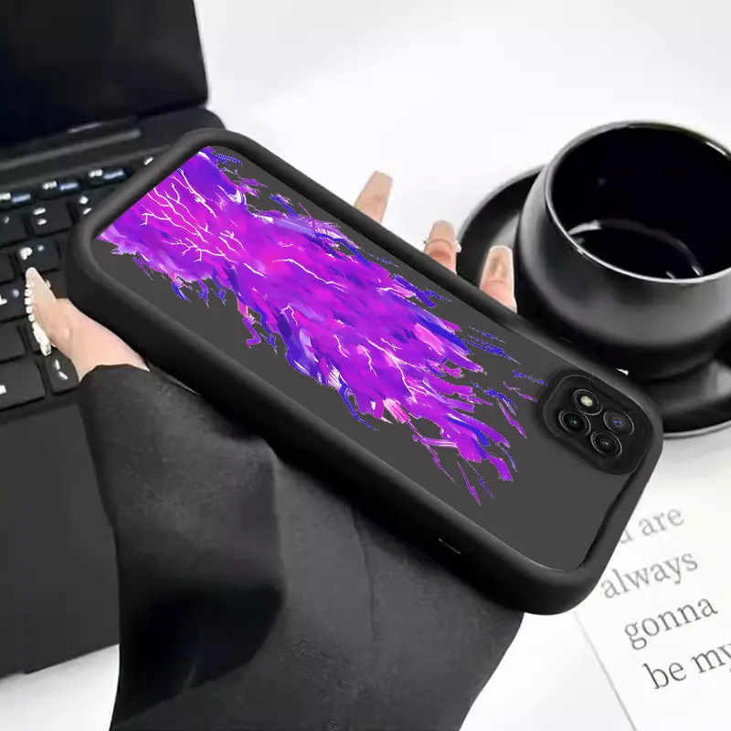 Dua bahan hitam dan putih,Casing ponsel silikon cair MATASURGA,api ungu case untuk Redmi 9c/10/10C/12/12C/13/13C/9/9A/A1/A3/K60ULTRA,terasa nyaman dan antibenturan Penutup 5