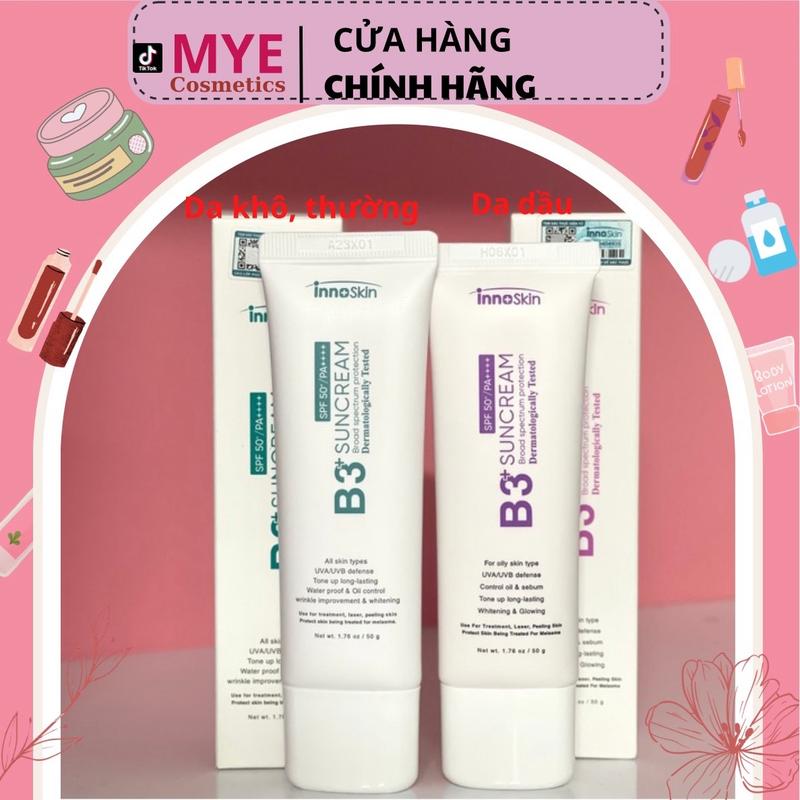 [Mẫu mới] Kem Chống Nắng B3 Innoskin Skincare SPF 50+ Nâng Tone đẹp , Kiềm Dầu, Kháng Nước size 50ML 2