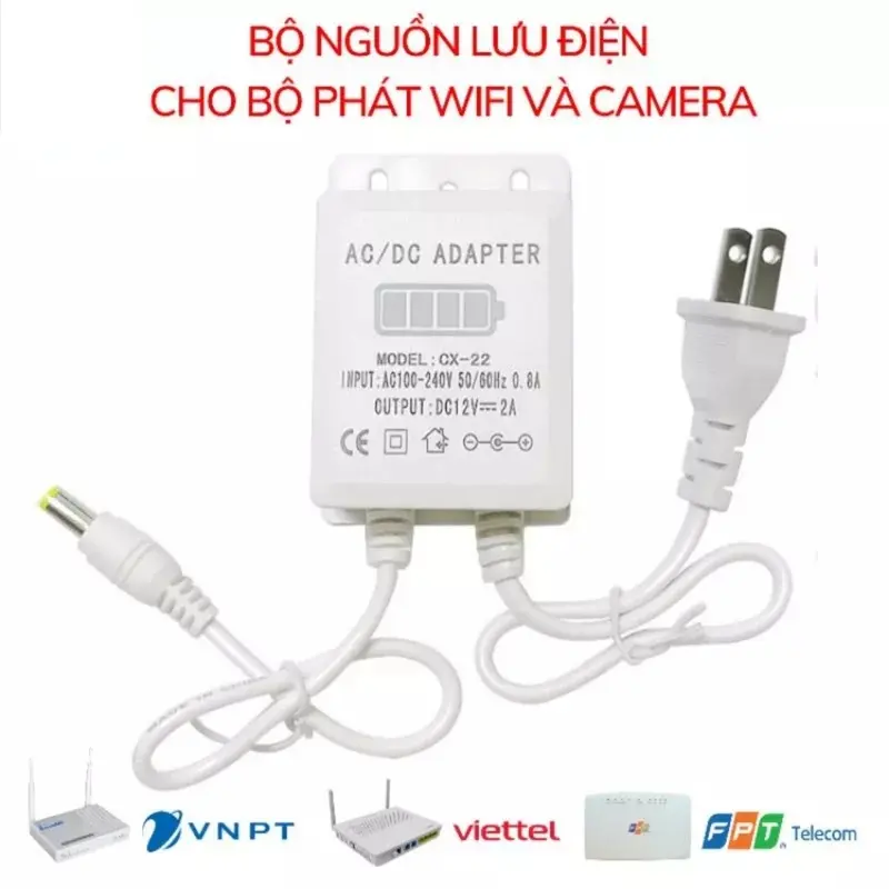 Pin dự phòng wifi  UPS 12V dung lượng 7800mAh, lưu điện camera, wifi, loại tốt 2
