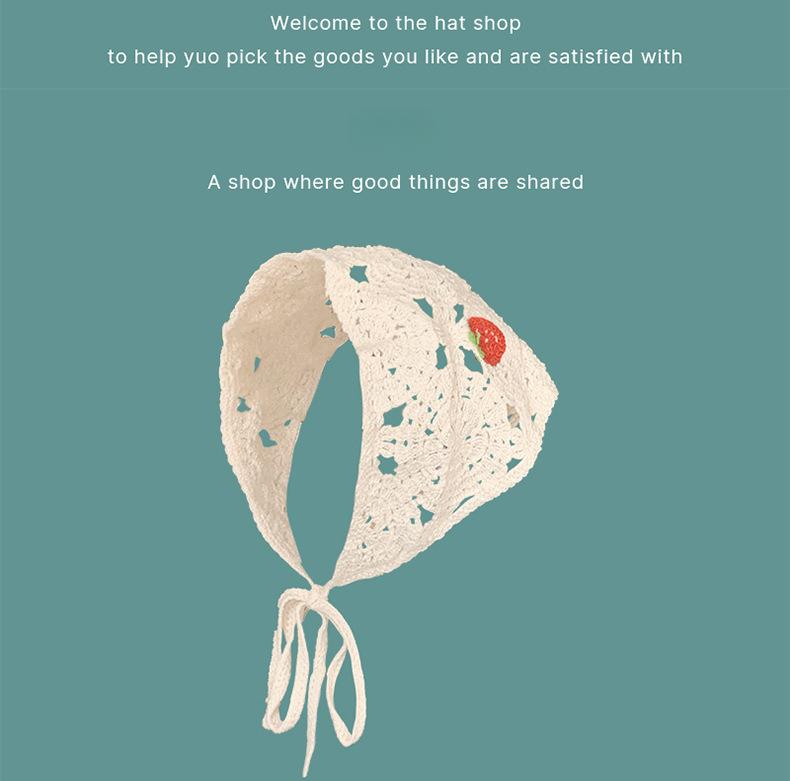 Product Introduction of Knit Kerchief Women's Triangular Binder Hair Band Pastoral Style Ins Style High-Grade Sense Summer Outing Sweet Cute Style 4