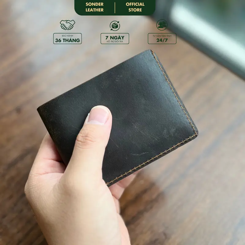 Ví da bò thật mini nhỏ gọn Ryan 5