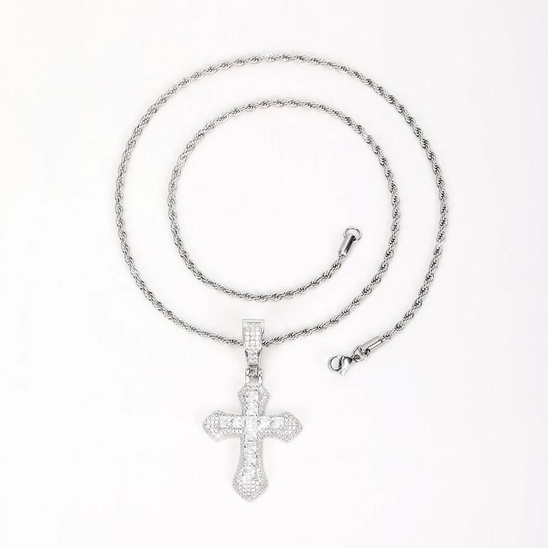 Product Introduction of Bộ Vòng Cổ và bông tai chữ thập, Lấp Lánh, với Zirconia, Phong cách Hiphop, Vibe Hiphop, Đồ trang sức Zirconia, Phát sáng, Vòng Cổ phong cách Hiphop 12