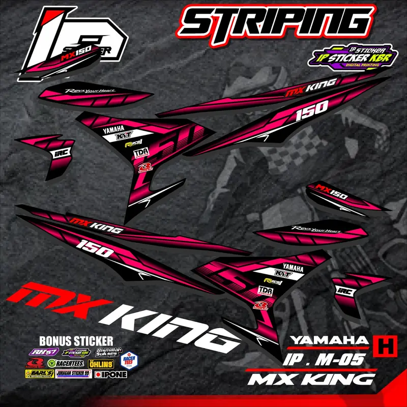 (COD) Striping MX KING 150 - Sticker Striping Variasi List MX KING KODE IP.M-05 Design IP Sticker KBR 6