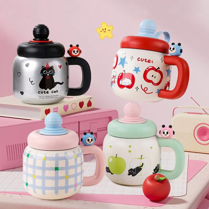 Gelas Mug Chubby 800ml Stainless SUS 316 / Gelas Minum Mug Lucu / Gelas Mug Kantor Viral [823]