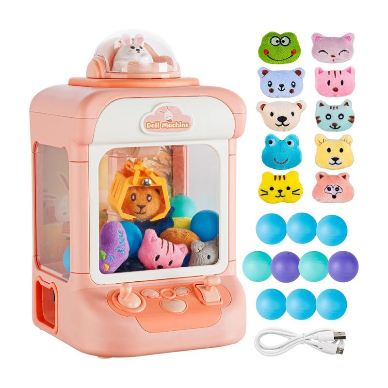 Segiyi Mini Arcade Machine Hand-eye Coordination Toy Mini Claw Machine with 20 Toys Electronic Arcade Game for Kids Candy Grabber Prize Dispenser Toy Fun Vending Machine 0
