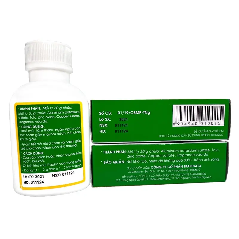 Khử mùi hôi chân, hôi nách Trapha 30g - dạng bột giúp hết mùi giày, giảm tiết mồ hôi 4