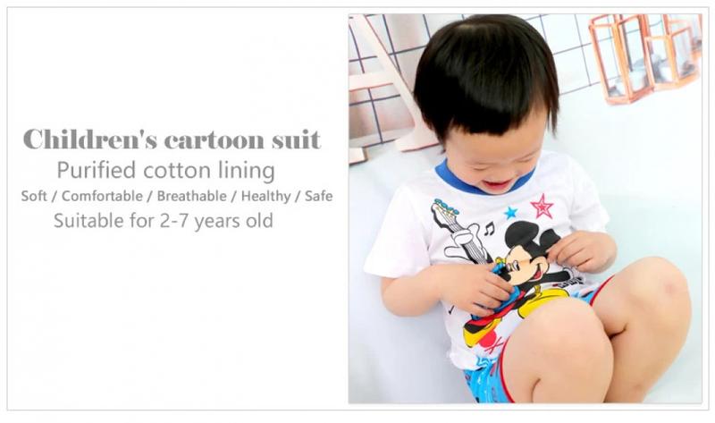 Product Introduction of Summer Children pajamas set Short Sleeve T shirt shorts car boy pyjamas kids Lightning McQueen pajamas cartoon baby sleepwear 5
