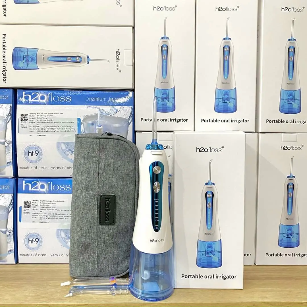 Máy tăm nước H2OFloss HF-9P chống thấm nước, Bảo hành 12 tháng, Lỗi 1 đổi 1 trong vòng 90 ngày