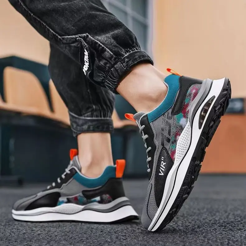 Thick Bottom New Fashion Trendy Sports Sneaker Athletic Closed Runner Sports Shoes Trainers Training Running Footwear Casual Boy