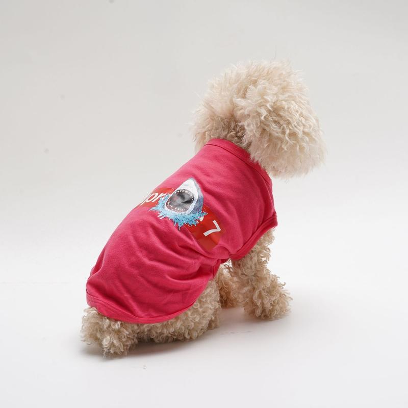 Cartoon Shark Print Pet Vest, 4 Counts/set Breathable Pet Clothes, Summer Cool Pet Clothes for Small Medium Large Dogs & Cats 4