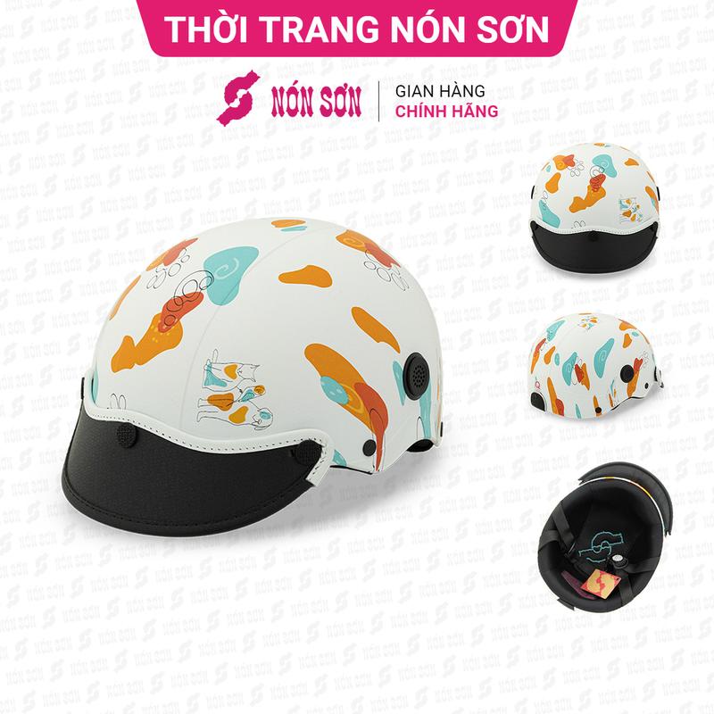  ƯU ĐÃI - Mũ bảo hiểm lỗ thông gió hoa văn chính hãng NÓN SƠN AMP-TR109 