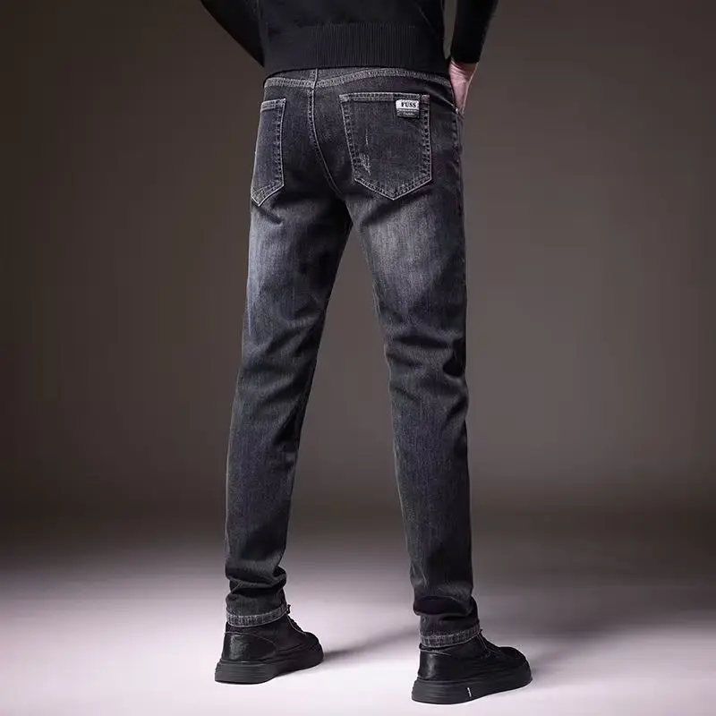 Jeans Men's Summer Thin Fashion Brand New Loose Straight Black Casual Long Pants Men's Spring and Autumn