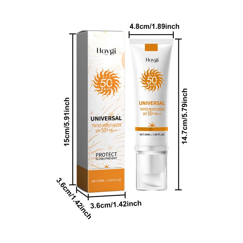 Product Introduction of Sunscreen to prevent sunburn and tanning, Universal Tinted Face  Moisturizer Sunscreen, SPF 50 PA+++, Water Resistant And Non-Greasy,For All Type Skin Facial Skincare 3