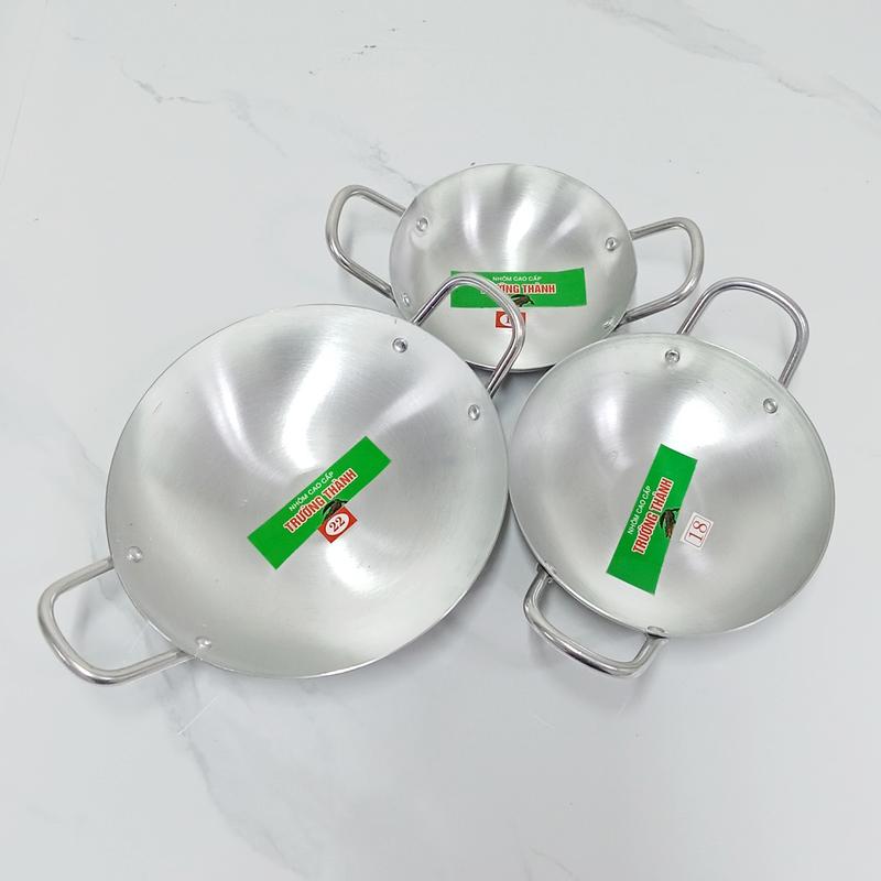 Combo 3 chảo nhôm (16cm,18cm,22cm) loại dày lòng sâu tráng bánh xèo, xào chính hãng giá rẻ - Hunghome 8