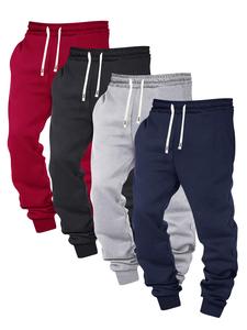 Men's Solid Color Drawstring Waist Sweatpants, Casual Regular Fit Pocket Jogger Pants for Daily Wear, Men's Trousers for All Seasons