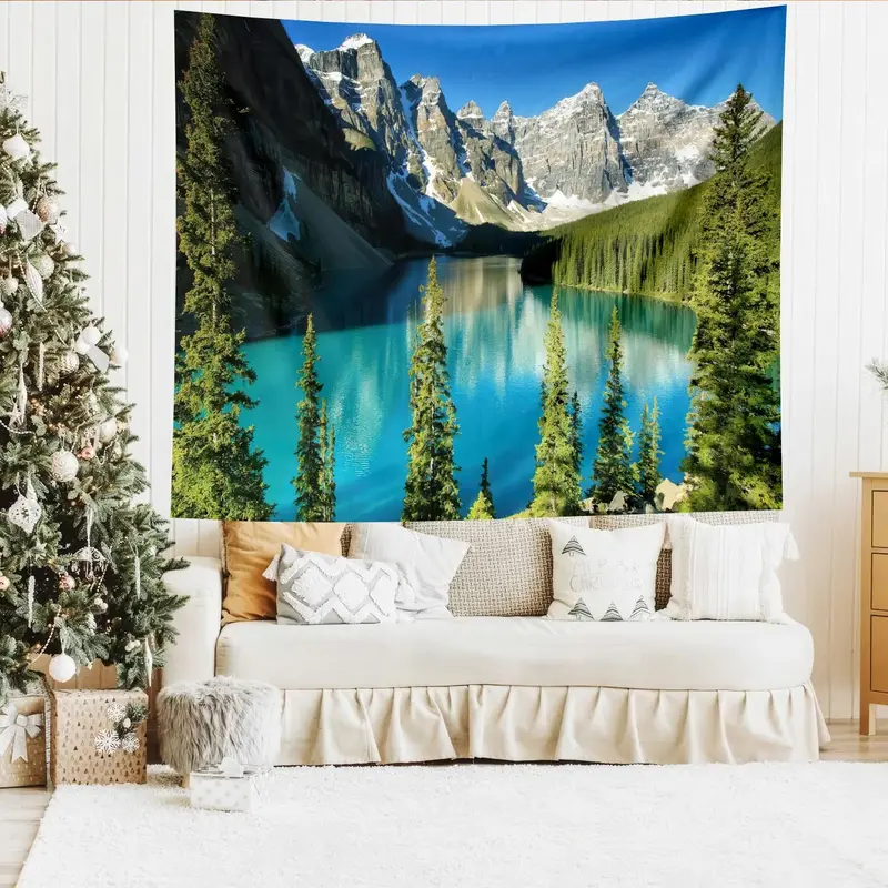Landscape Pattern Tapestry, Nature Landscape Tapestry, Wall Hanging Tapestry, Wall Art for Home Living Room Bedroom Office Decoration 7