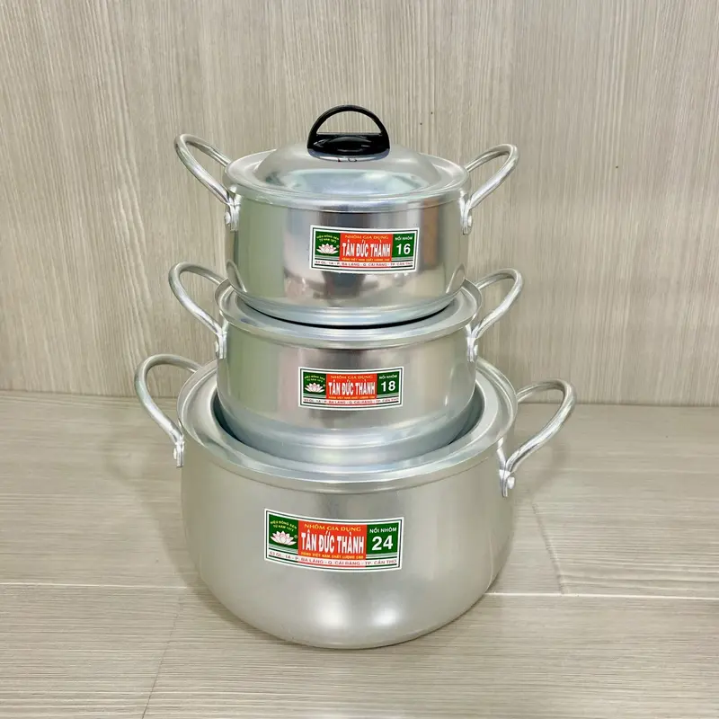 [ 16cm đến 24cm ] Nồi nhôm Tân Đức Thành kiểu Nhật dầy dặn 5