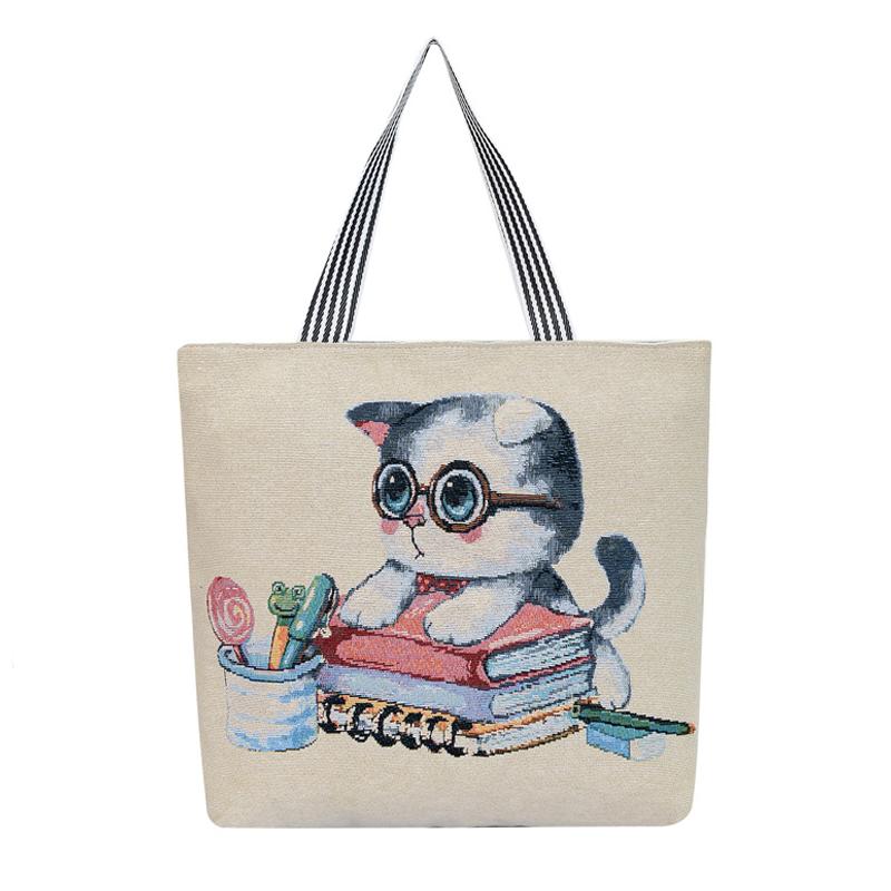 Túi vải tote thêu thổ cẩm có khóa kéo cỡ lớn đựng đồ đi làm đi học size 45cm 1