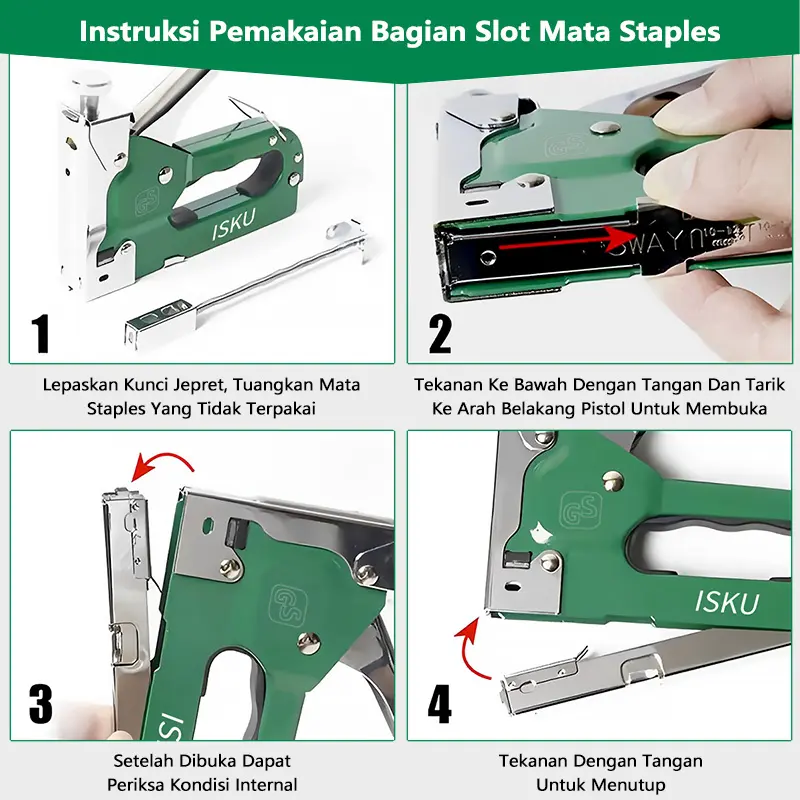 ISKU Staples Tembak 3 In 1 Tacker Stapler Staples Perekat Powerfull Staples Tembak Stationery 7