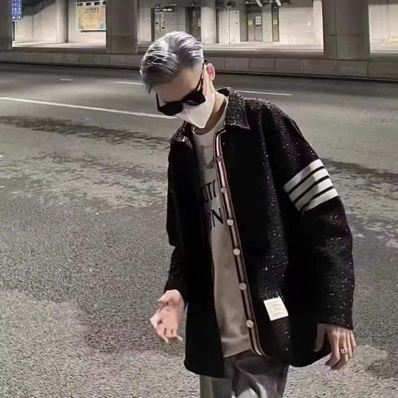 ÁO KHOÁC DẠ KIM TUYẾN 2 LỚP CỔ BẺ 4 VẠCH TAY Jacket Menswear Nam