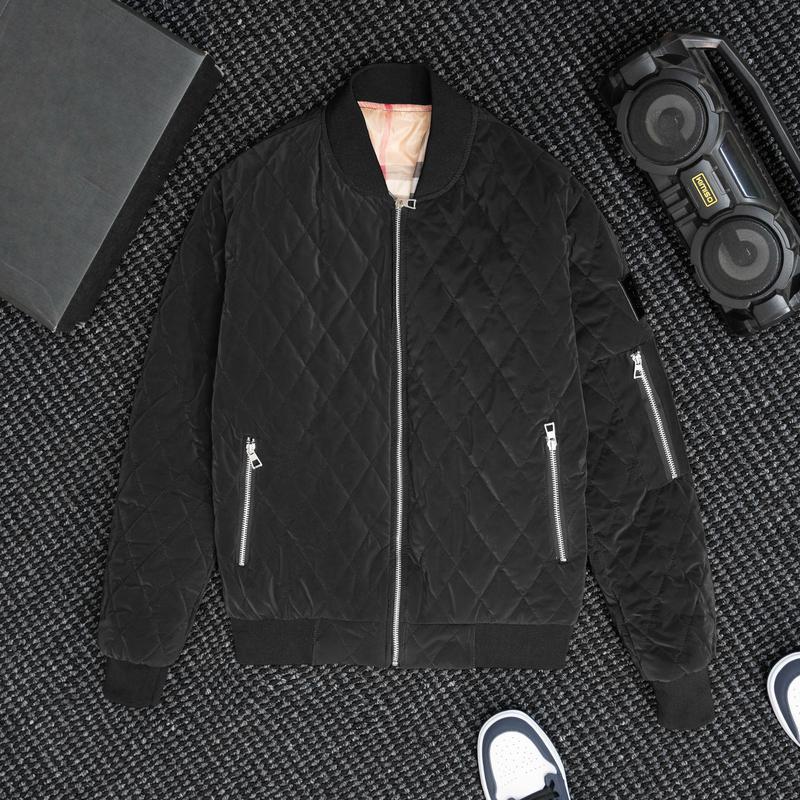 Áo phao Bomber Quả Trám Phối Túi Khóa 3 lớp vải phao bóng lót Bông dày dặn ấm áp