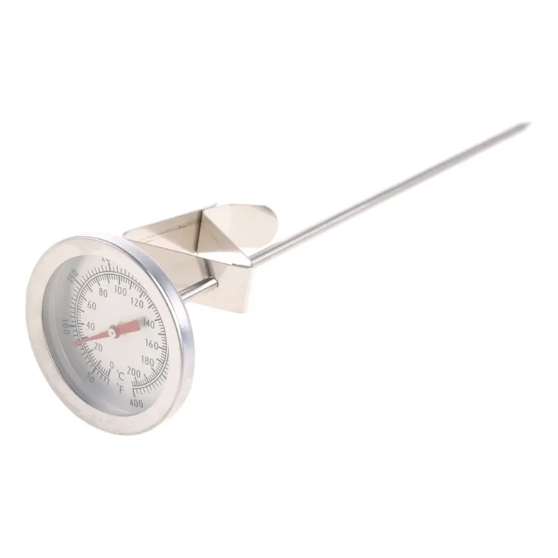 Termometer kuar keluli tahan karat, tolok 200 ° C, untuk ketuhar, memasak, BBQ, makanan, daging