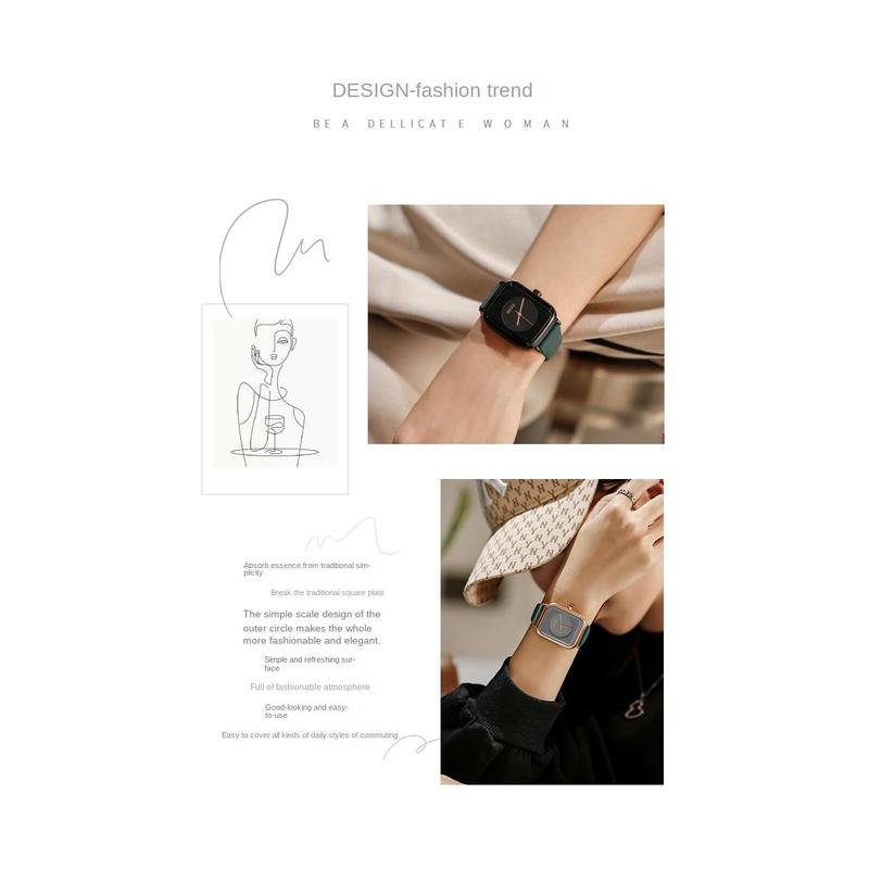 Product Introduction of Đồng Hồ Thời Trang Cho Nữ, Không Thấm Nước, Miễn Phí Vận Chuyển, Thạch Anh, Dây Đeo Silicon, Đồng Hồ Đeo Tay, Mặt Số Vuông Thường Ngày, Đồng Hồ Nữ 0
