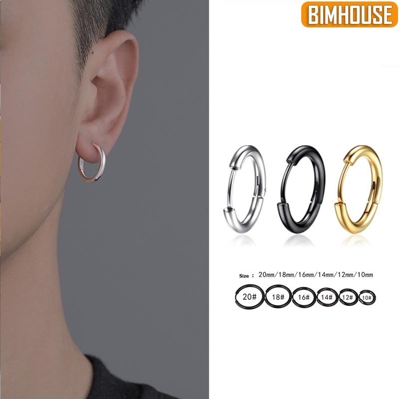  Khuyên tai nam titan khoen tròn cực chất  1 chiếc  