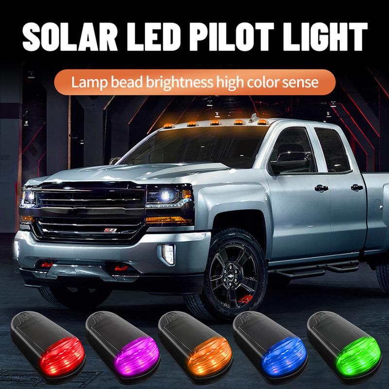 1PC Car Roof Lights Solar Powered Flashing Lights Yellow or 7 Colors Cab Punch-Free Phone App Control Wireless Or Truck #472360 0