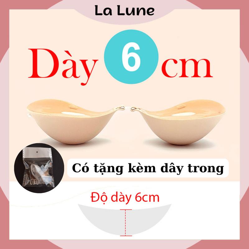 Miếng dán độn ngực đệm dày 6cm BRALUNE áo dán chuyên dụng cho các chị em ngực nhỏ mã PK-A01 Nữ Đen Women
