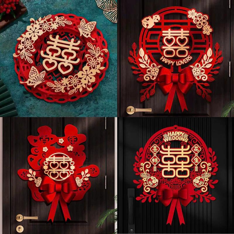 Chữ hỷ đám cưới 3D vải nỉ Cao Cấp dùng trang trí đám cưới, phòng cưới Party Home 0
