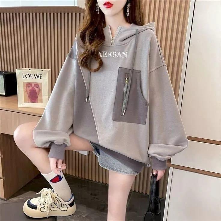 Product Introduction of Oishi Aeksan Hoodie Sweater Wanita Korean Style - Sweater Hoodie Wanita Oversize kekinian 4
