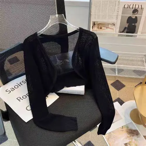 Áo Chống Nắng, Dáng Rộng Ngắn, Phong Cách Hàn Quốc, Dễ Phối Đồ, Thời Trang, Dài Tay Mỏng, Áo Cardigan Dệt Kim, Dành Cho Phụ Nữ Mùa Xuân Và Mùa Hè, Inverness 2