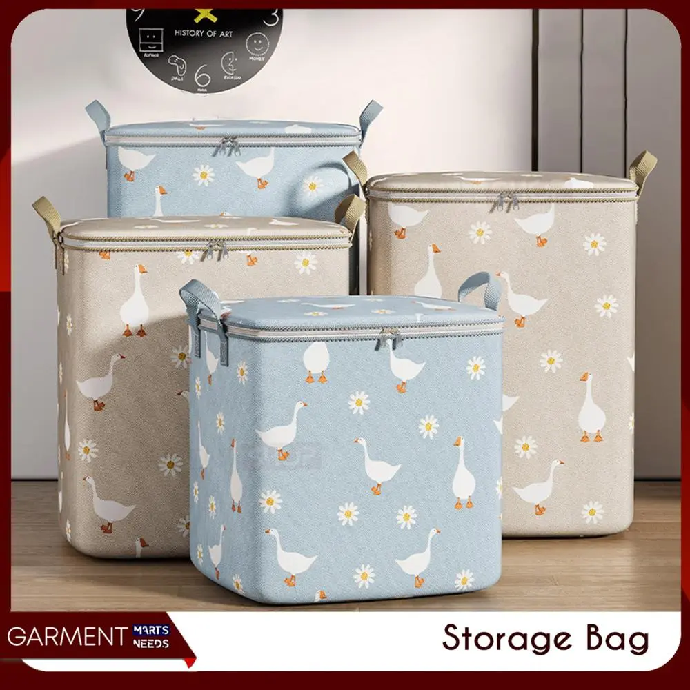 Keranjang Pakaian Lemari Selimut Storage Bag Motif Bebek Besar Kotak Container Penyimpanan Serbaguna