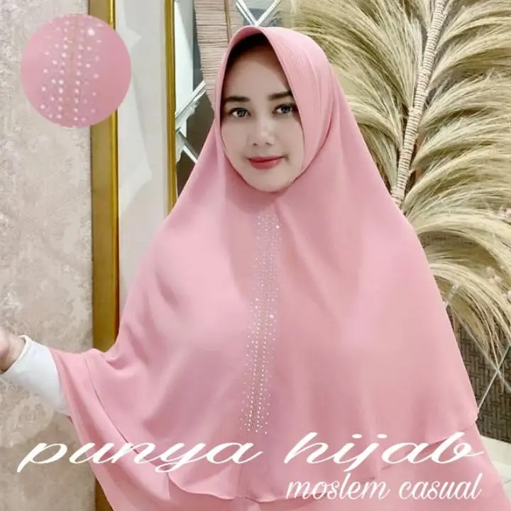 hijab khimar syar'i ceruty babyDoll payet Muslim Layer Syari Instan Ceruti Kerudung Doll Wanita Mutiara khimar tarim