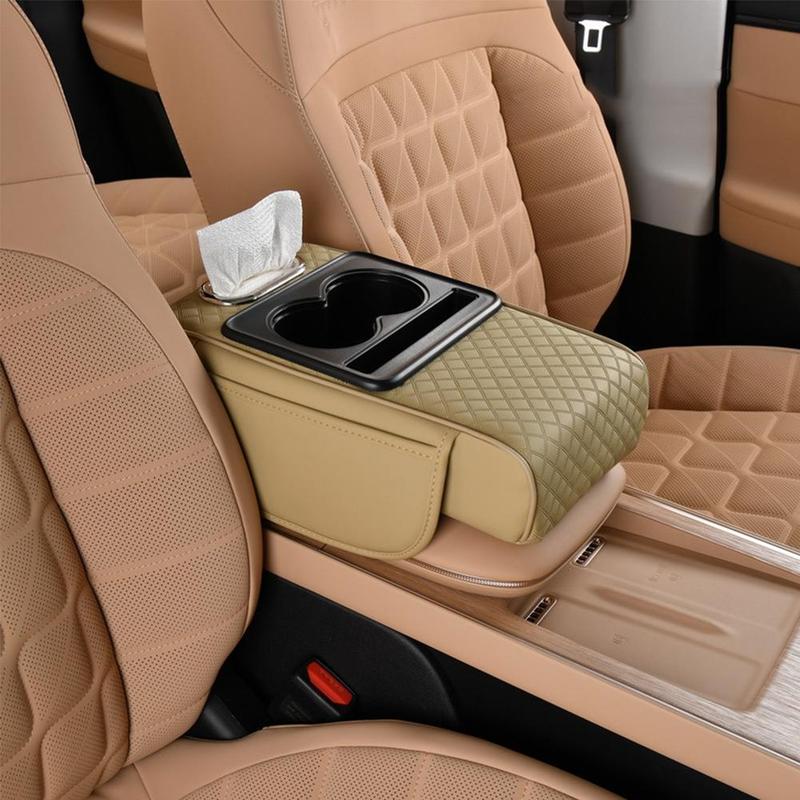 Car Armrest Pad Storage Bag Cup Holder Tissue Box Slot Car Mobile Phone Slot Auto Accessories Interior Storage Pieces 5