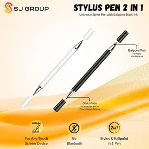 Stylus Pen 2 in 1 Touch Screen for Android HP iPhone iPad tablet Drawing Stylus pena hitam putih tab