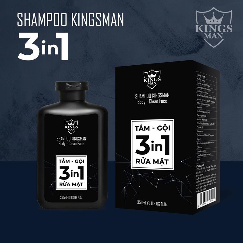 SỮA TĂM - GỘI - RỬA MẶT 3IN1 350ml Dành Cho Nam Giới Dưỡng Thể Dưỡng Ẩm Da & Tẩy Tế Bào Chết Tiện Lợi & Tiết Kiệm Thời Gian