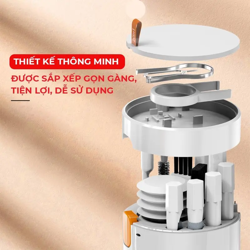 Bộ Dụng Cụ Vệ Sinh Laptop - Máy tính - Bàn Phím - Tai Nghe Đa Năng 20 in1 Tiện Dụng Chất Liệu Nhựa ABS Cao Cấp Nhỏ Gọn 3