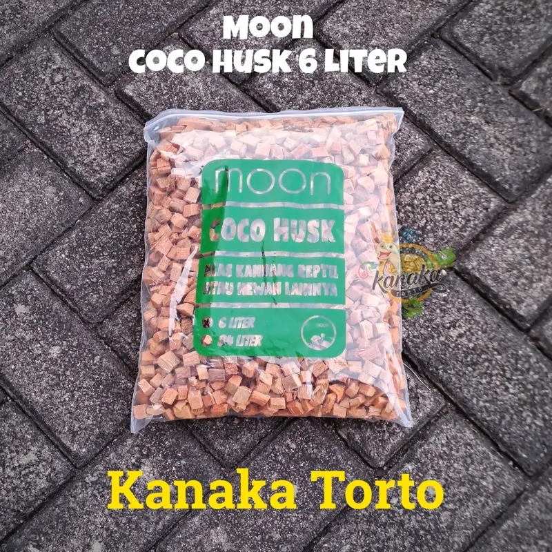 Moon Coco Husk 6 Liter Alas Kandang Reptil Kadal Bearded Dragon Iguana Kura Sulcata Aldabra Pardalis