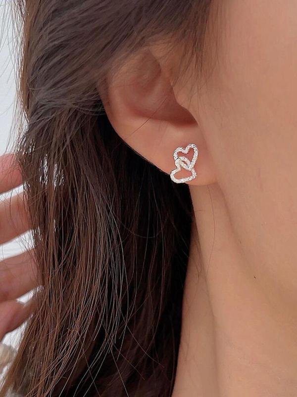 Heart Design Stud Earrings, Fashionable Textured Earrings for Women for Party, Daily Clothing Decor, Trendy All-match & Exquisite Jewelry for Birthday Gift 6