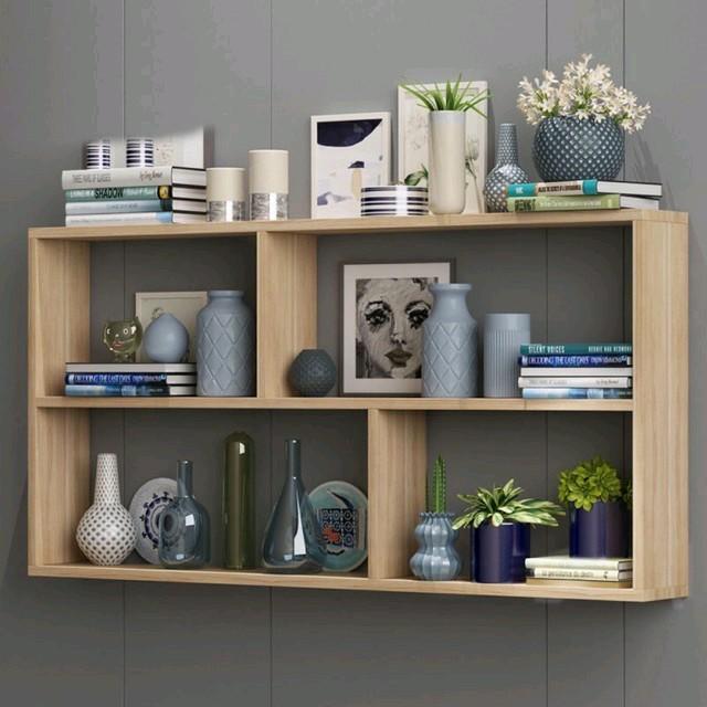 Kệ sách treo tường,kệ trang trí gắn tường T.HOME decor phòng bằng gỗ MDF,Giá trưng bày chữ H