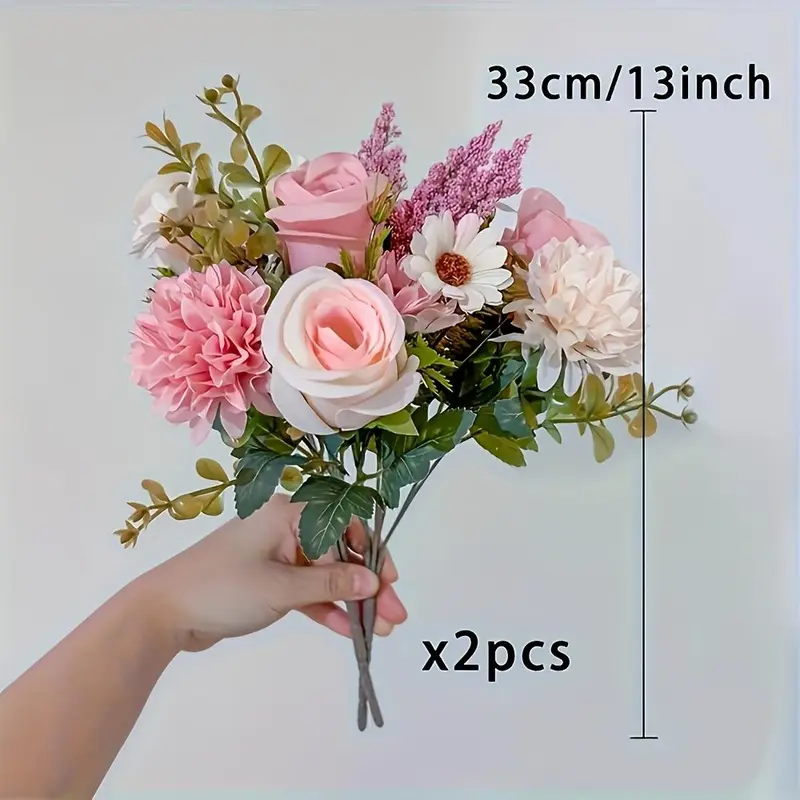 Artificial Peony Flower (without Vase), 2 Counts/set Faux Flower, Decorative Flower for Home Party Wedding Anniversary 1