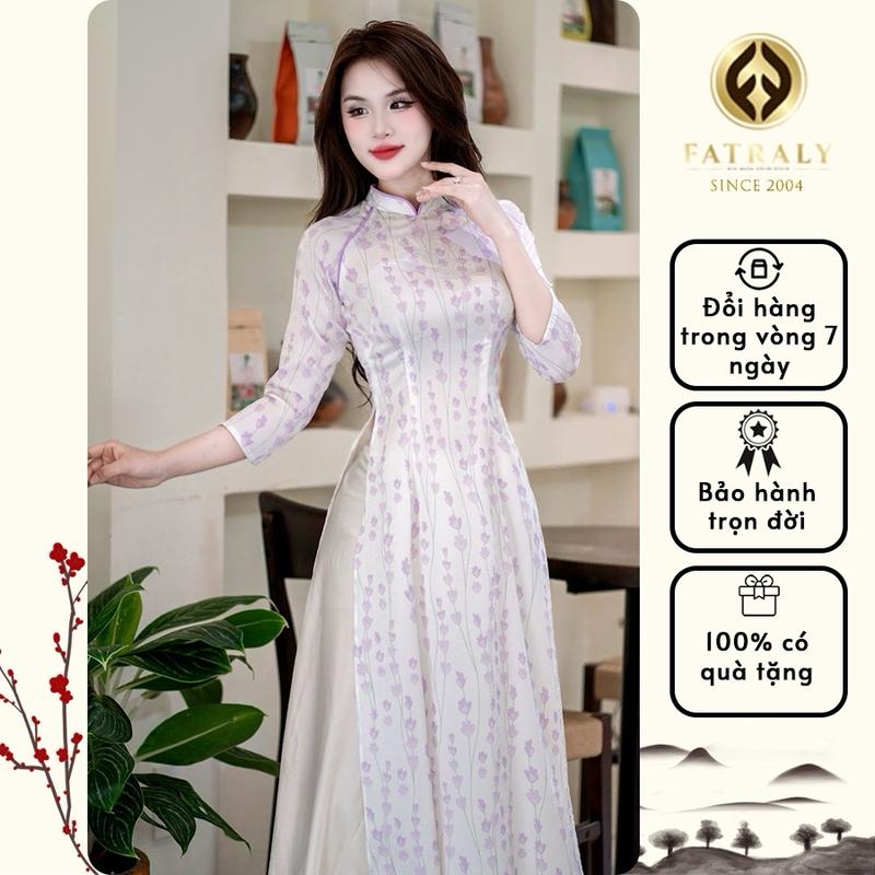 Fatraly - ADTT98 Áo dài nữ Gấm Thái Tuấn thiết kế chiết eo ôm dáng trẻ trung chất vải mềm nhẹ thoáng mát phù hợp cho mọi dịp