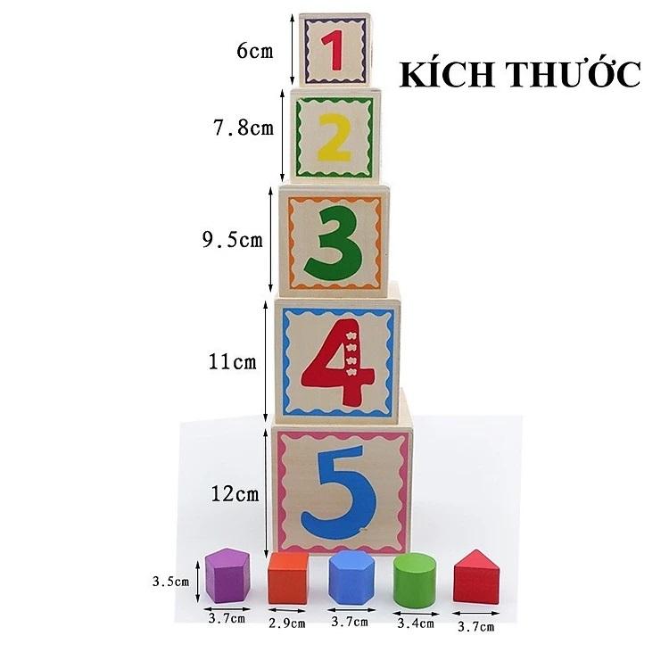 Đồ chơi gỗ S-kids, Hộp xếp chồng thả hình khối 4