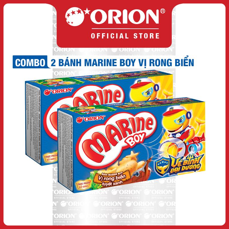 Combo 2 Bánh Cá Marine Boy Vị Rong Biển Tuyết Xanh (35g/Hộp)