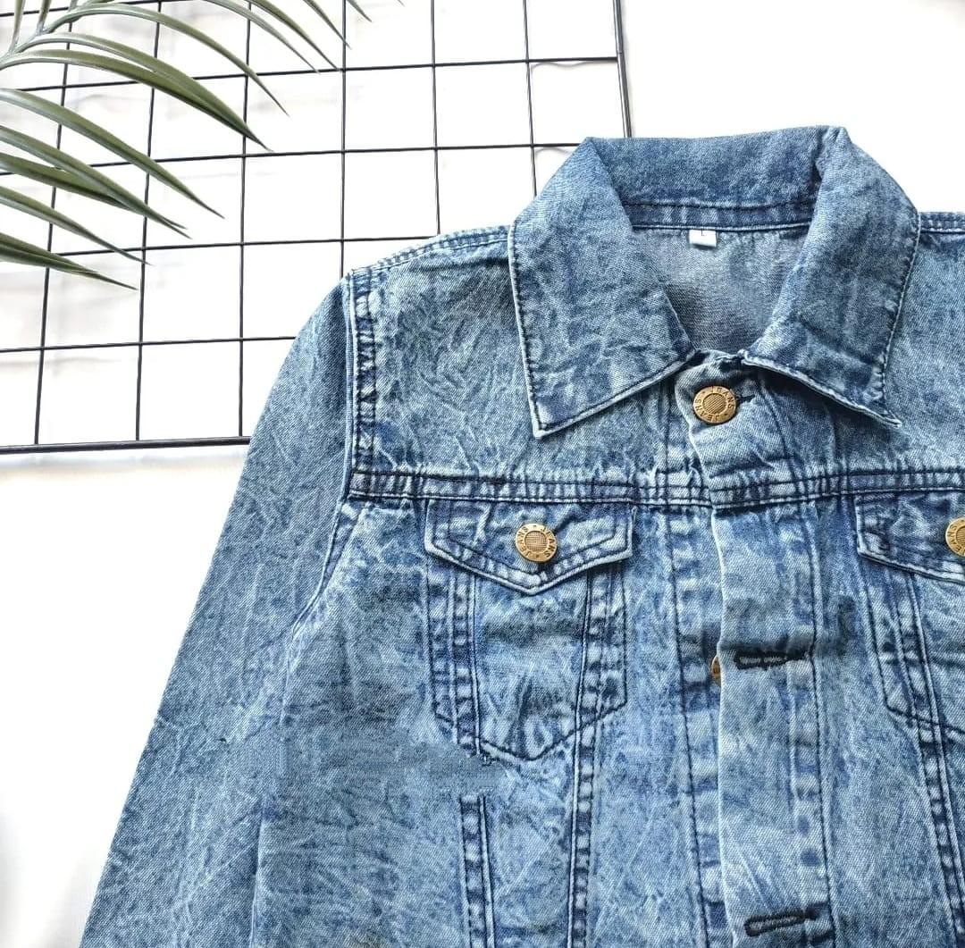JAKET JEANS ANAK GAMBAR 3D,LOL NYALA KARAKTER SUPER HERO, BULU, PITA& POLOS USIAH 1-10 TAHUN,PEREMPUAN/LAKI-LAKI Denim dasar 3-4 tahun