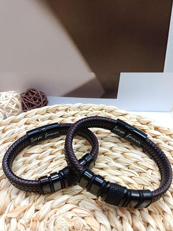 Men's Braided Bracelet, Fashion Casual Stainless Steel Bracelet, Gift for Husband, Boyfriend, Friend 2