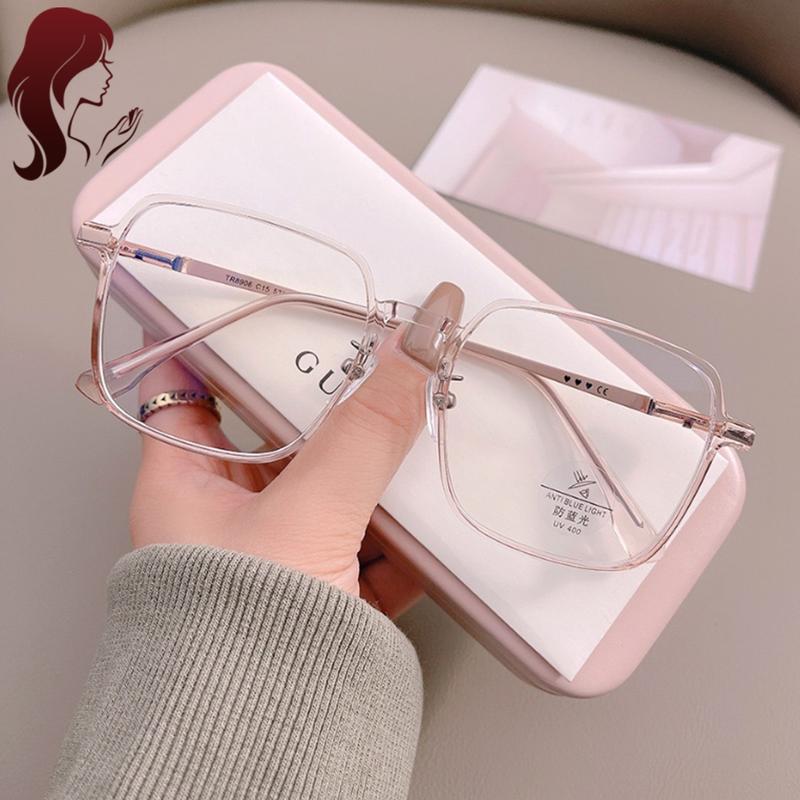  Kính nâu chống xanh thời trang hàn quốc gọng kính trong suốt thời trang phụ kiện đơn giản unisex 6 màu tùy chọn 